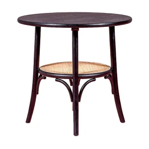 Mesa retrô redonda estilo retró em madeira de freixo natural (80cm) - Oldhouse - Preto