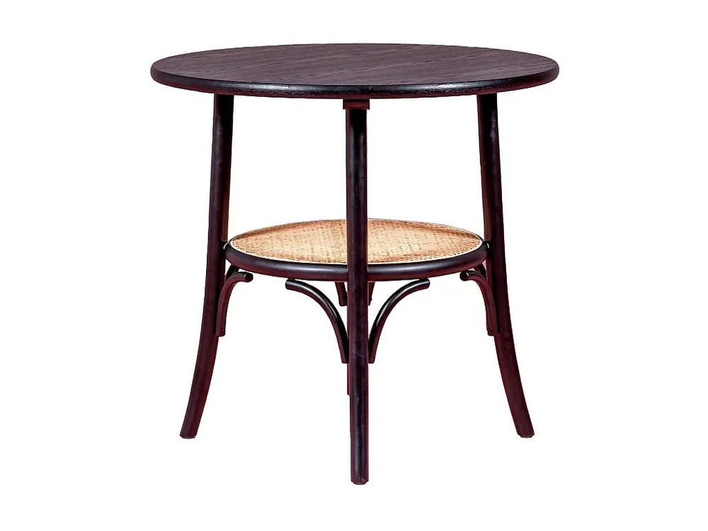 Mesa retrô redonda estilo retró em madeira de freixo natural (80cm) - Oldhouse - Preto