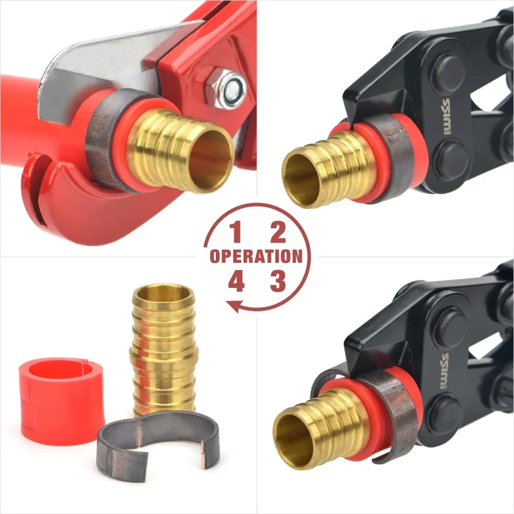 éis de cobre para crimpagem de tubos PEX de 3/4 de polegada, antiderrapantes, padrão F1807 - 50 peças IWISS TOOLS