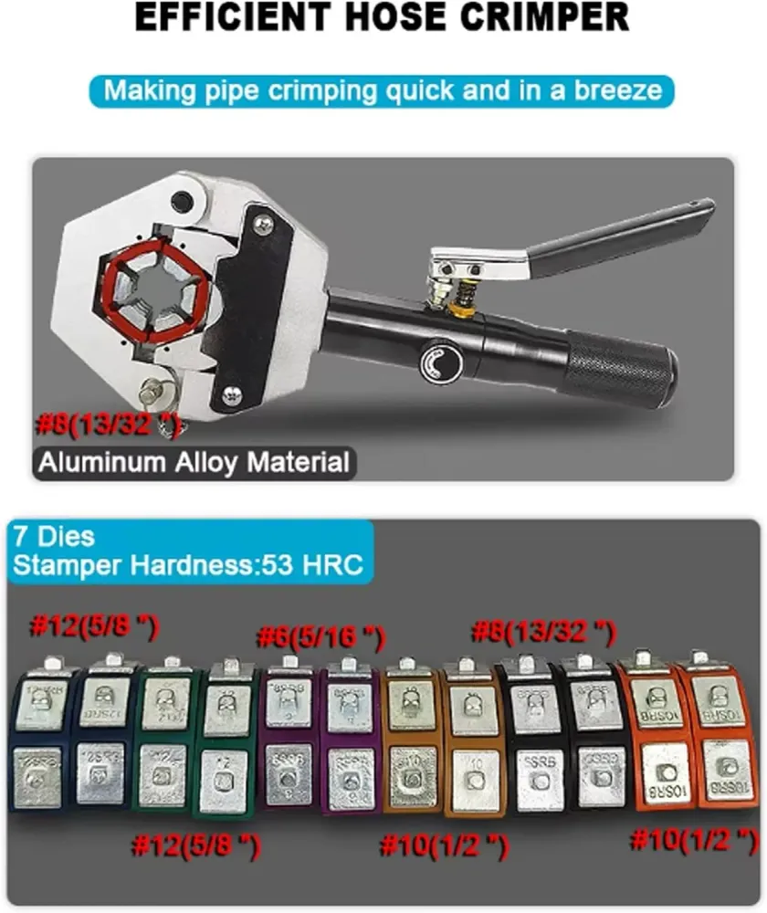 Kit de ferramentas de crimpagem Hydra-Krimp para mangueira de ar condicionado automotivo FS-7842 Iwiss Tools