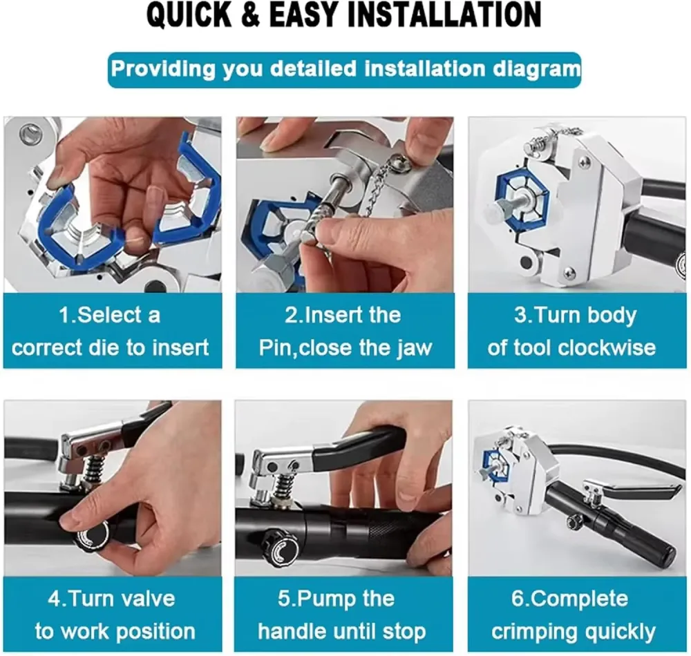 Kit de ferramentas de crimpagem Hydra-Krimp para mangueira de ar condicionado automotivo FS-7842 Iwiss Tools