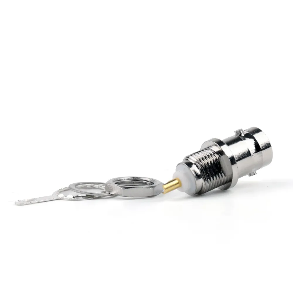 Conector 10pcs BNC Jack Bulkhead Solder Painel Monte Straight