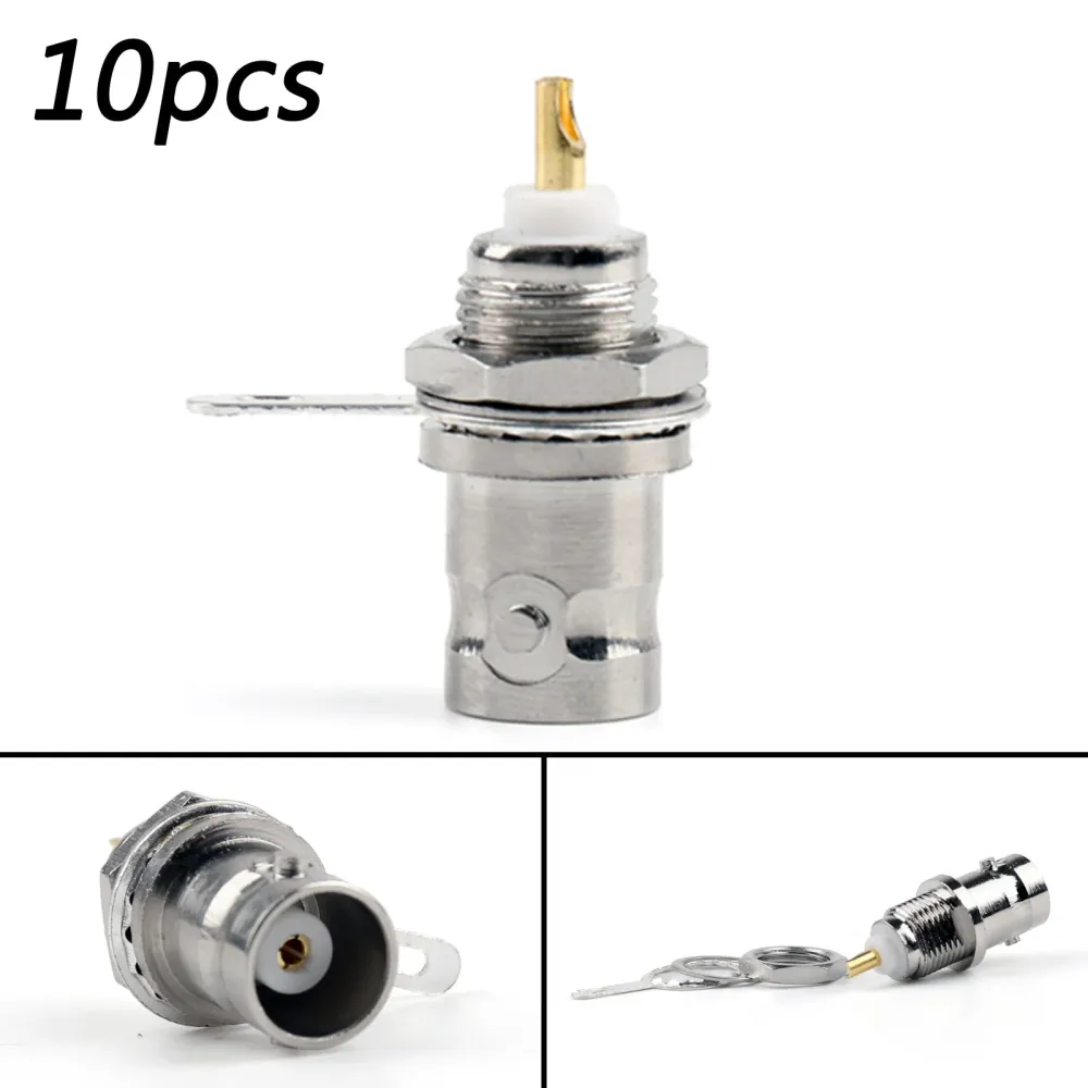 Conector 10pcs BNC Jack Bulkhead Solder Painel Monte Straight