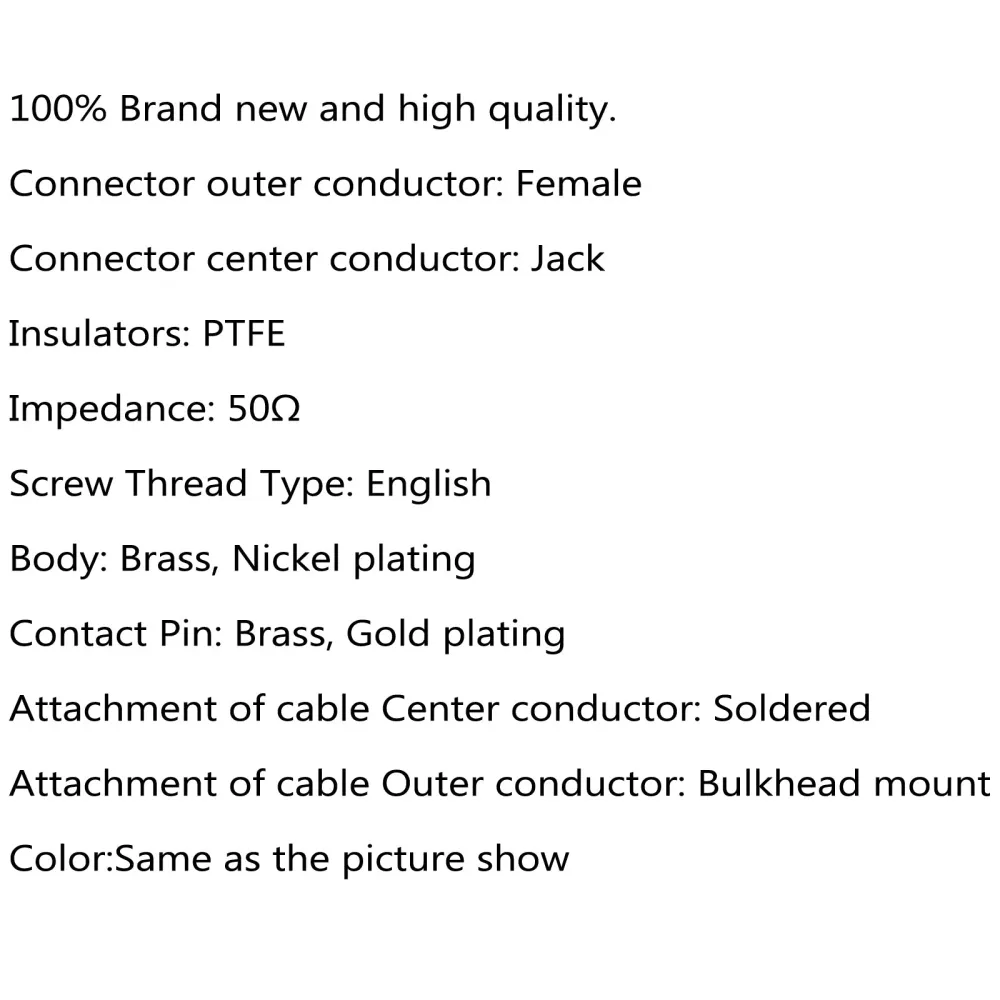 Conector 10pcs BNC Jack Bulkhead Solder Painel Monte Straight