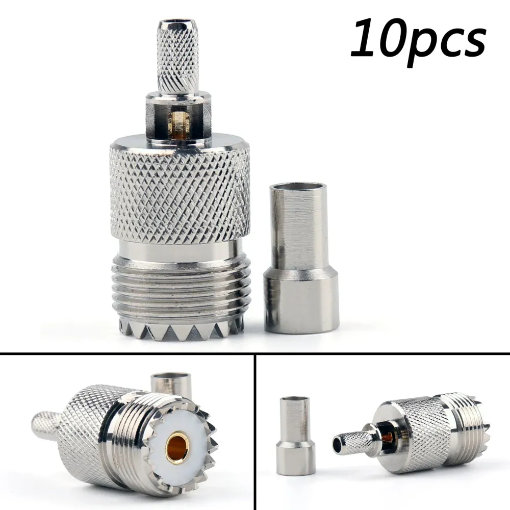 Conector 10pcs UHF fêmea SO239 JACK JANEDA RG58 RG142 LMR195 RG400 CABO