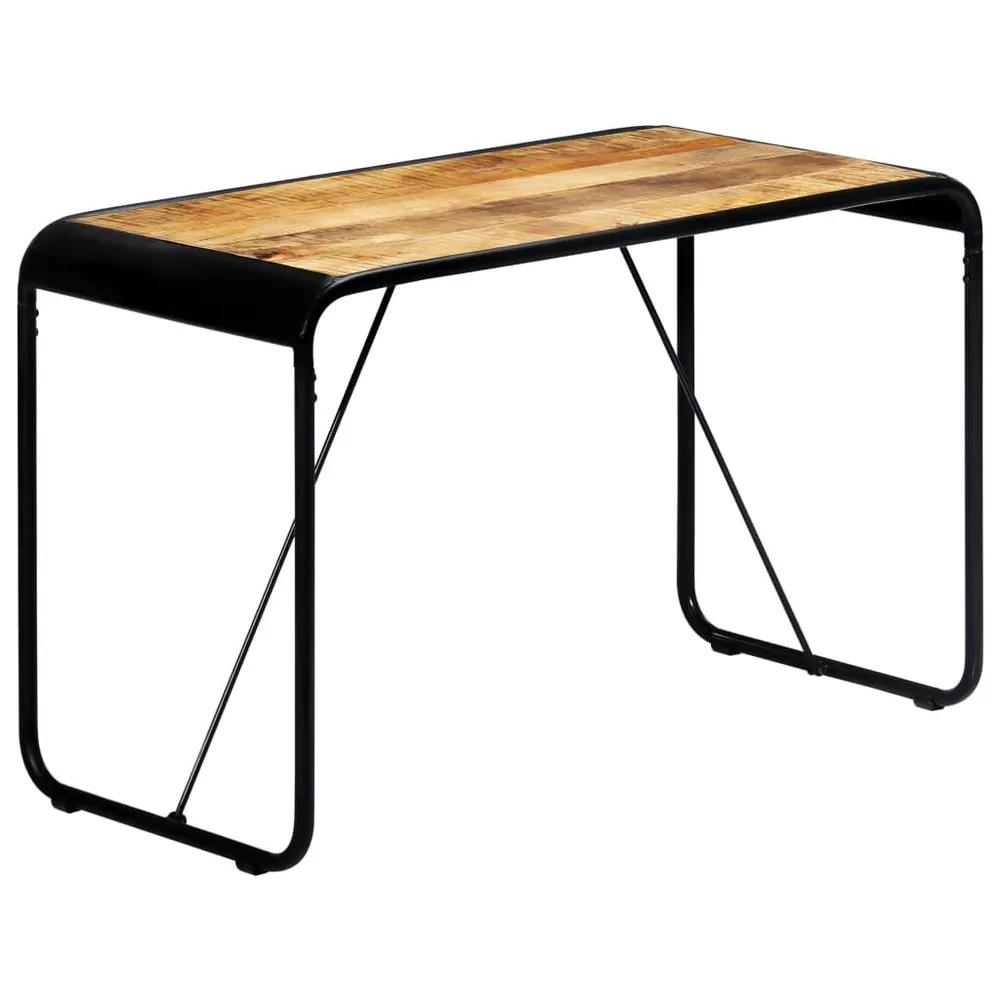 Mesa de jantar 118x60x76 cm madeira de mangueira maciç áspera