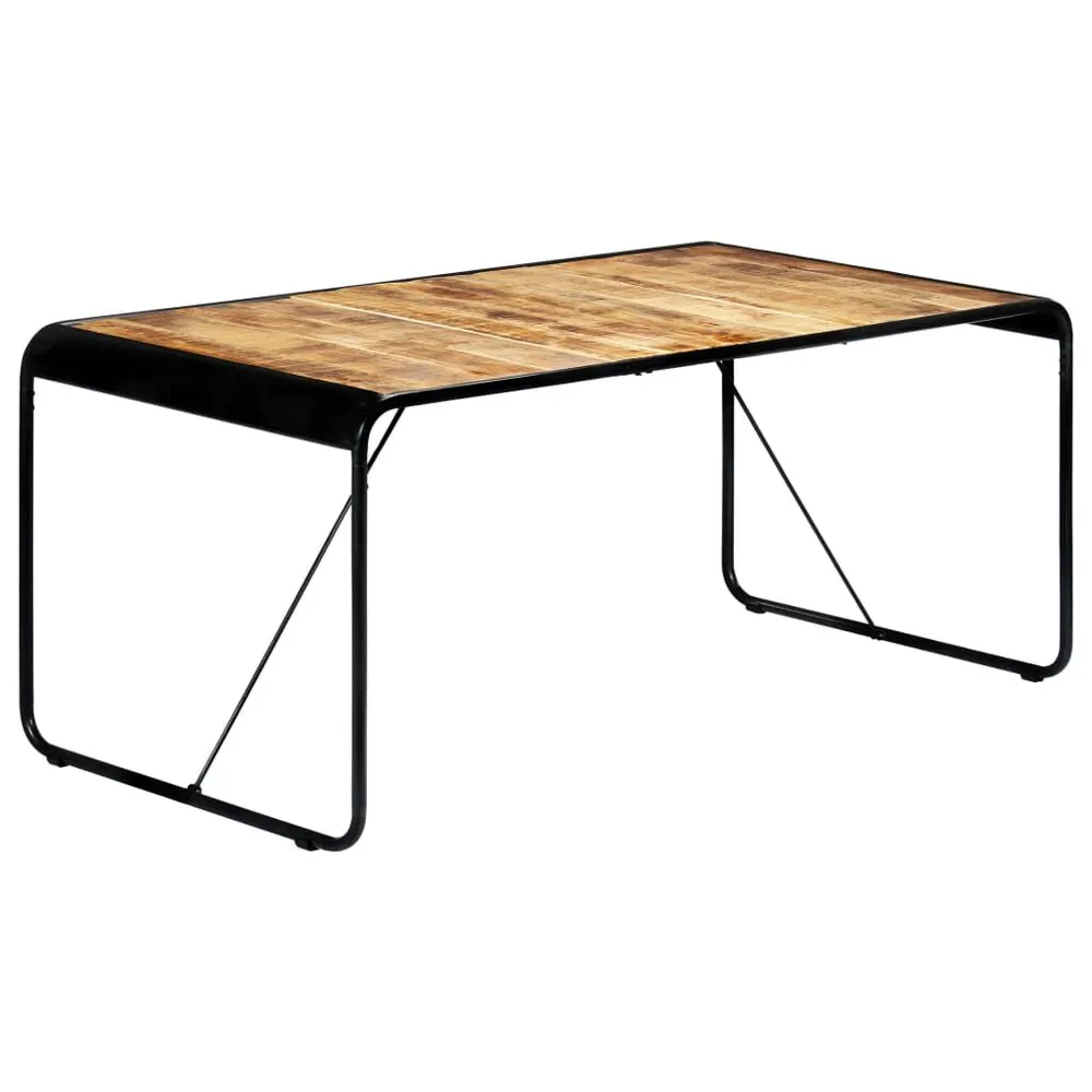 Mesa de jantar 180x90x76 cm madeira de mangueira maciç áspera