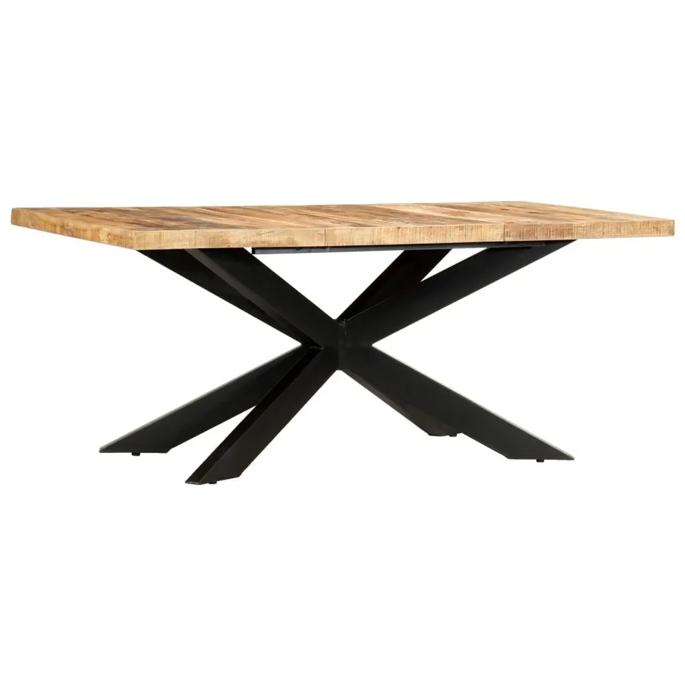 Mesa de jantar 180x90x76 cm madeira de mangueira maciç áspera
