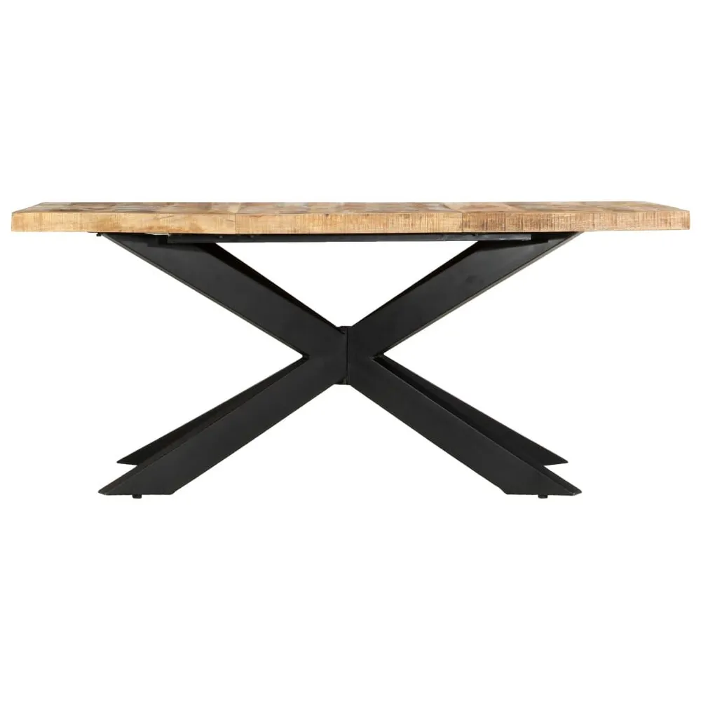 Mesa de jantar 180x90x76 cm madeira de mangueira maciç áspera