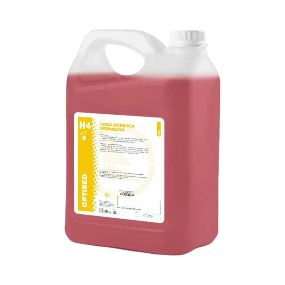 Egiquímica H4 Optired - Cera Acrílica Vermelha para Polimento de Pavimentos Fórmula Antirespingo