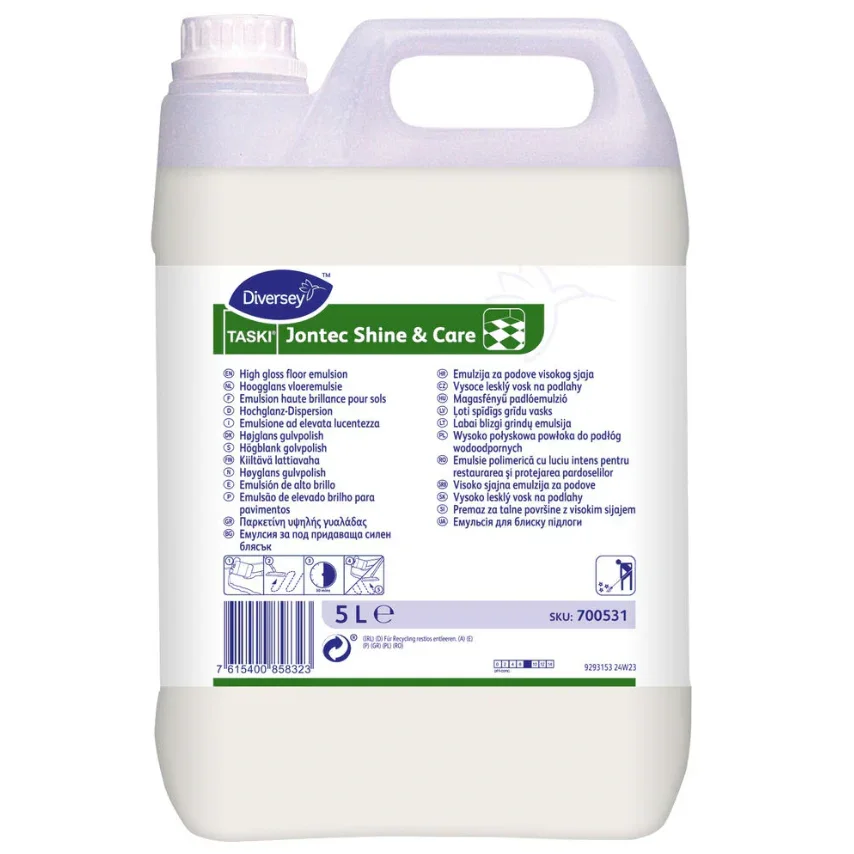 Renovador de Plásticos Cera Autobrihante Pavimentos de Elevado Brilho Jontec Shine & Care 5L