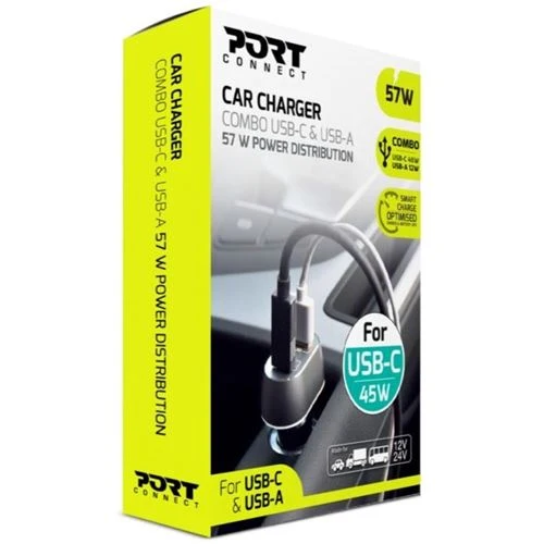 Carregador de Isqueiro Port USB- / USB TIPO C 57W Cinzento para Compras