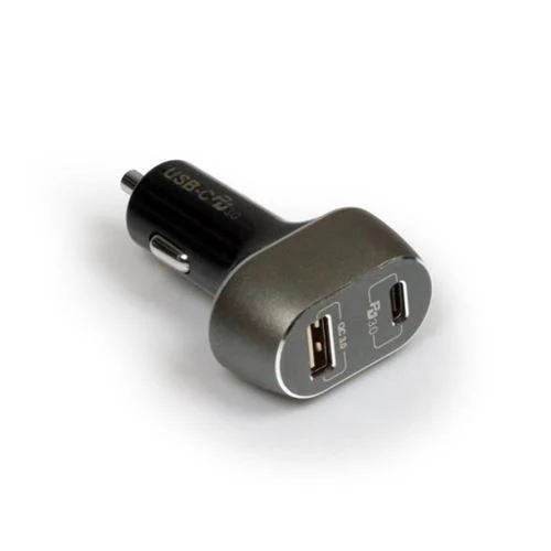 Carregador de Isqueiro Port USB- / USB TIPO C 57W Cinzento