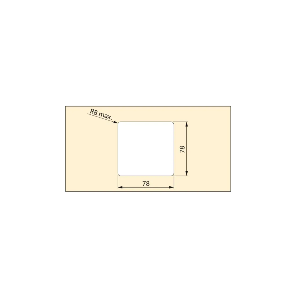 Emuca Conjunto de 5 Passa-fios de mesa Plaswire 85, quadrados, 78x78mm, para embutir, Plástico, Branco