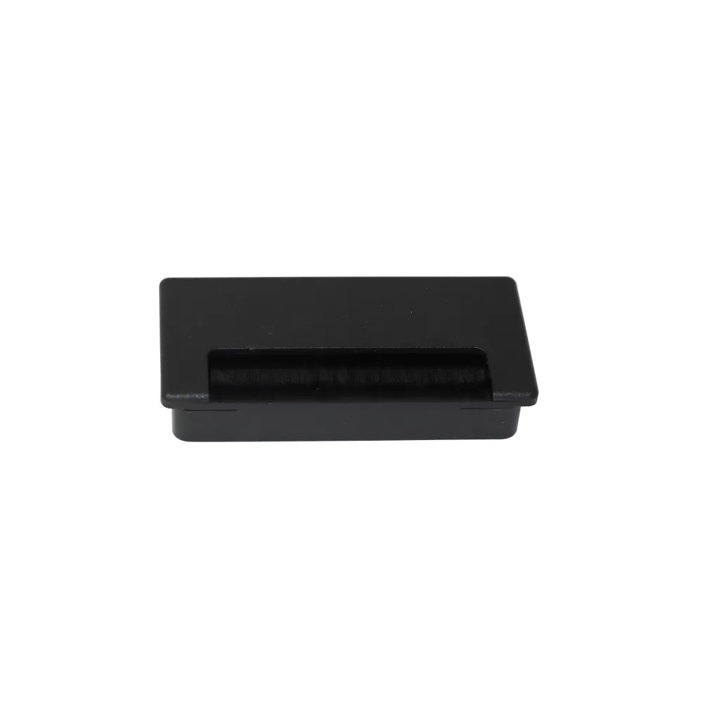 Emuca Plasquare 2 Passa-cabos para Mesa, Plástico Preto, Plástico