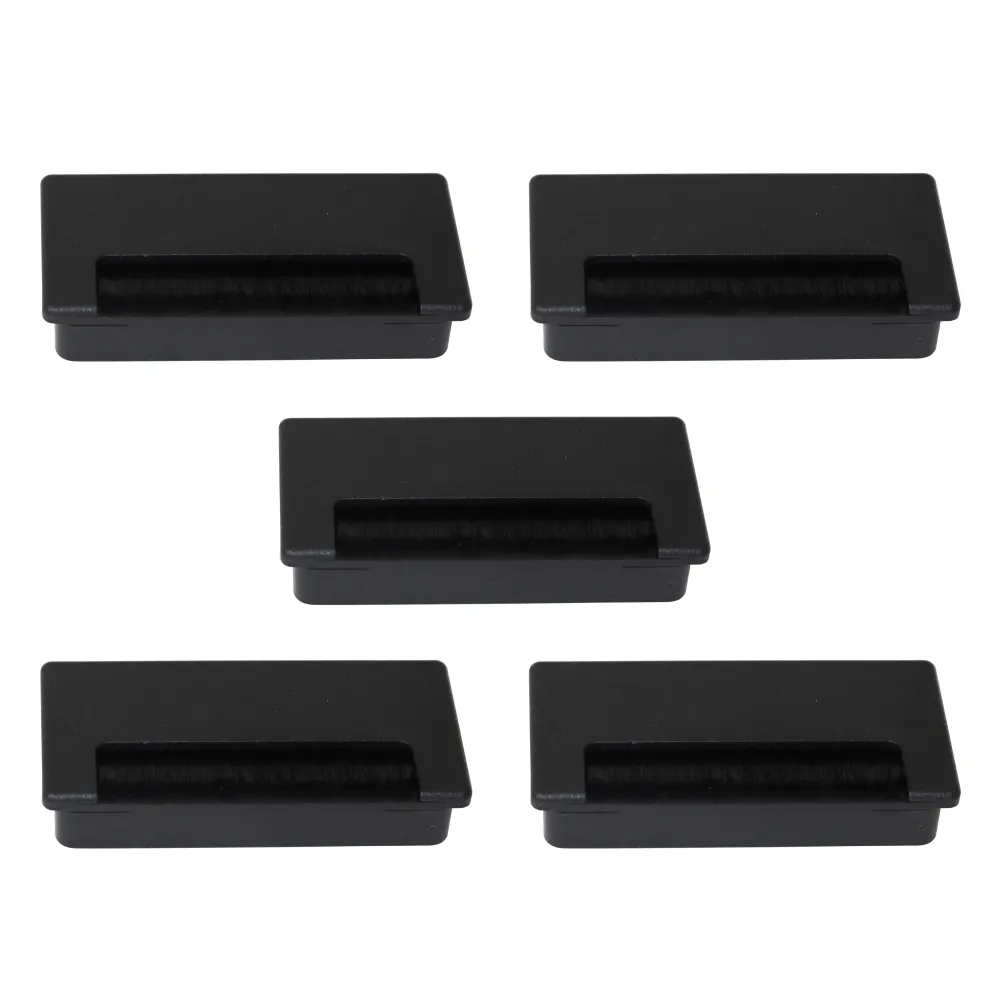 Emuca Plasquare 2 Passa-cabos para Mesa, Plástico Preto, Plástico
