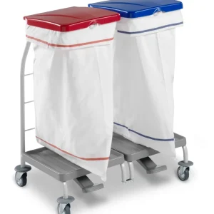 TTS Carro para Roupa Linen trolley Dust 4163 em Linho Rilsan Envernizado 2x70 L com Tampa e Pedal