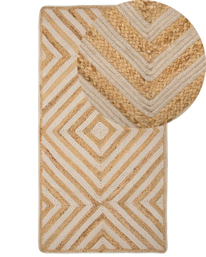 Em algodão Area Rug 80 x 150 cm Beige PIRLI