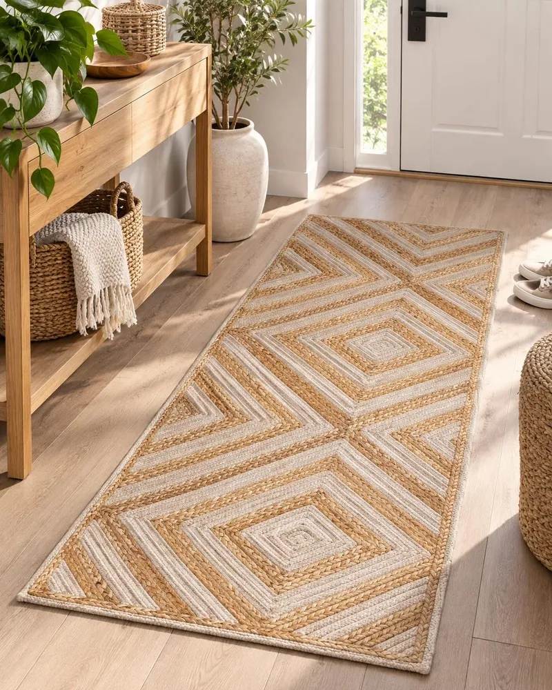 Em algodão Area Rug 80 x 150 cm Beige PIRLI