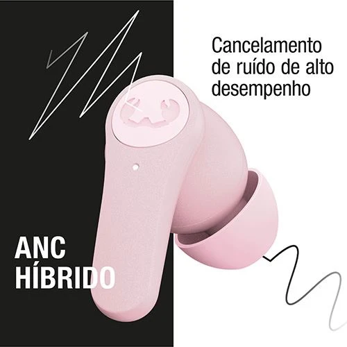 Auriculares True Wireless Bluetooth ANC Híbrido Fresh 'n Rebel Twins Rise - Pastel Flamingo