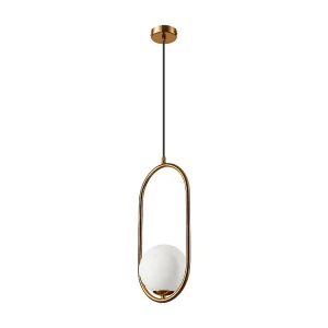 Candeeiro Suspenso Amber, Latão, 20x20x140 cm, EPIKASA