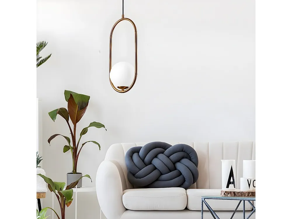 Candeeiro Suspenso Amber, Latão, 20x20x140 cm, EPIKASA