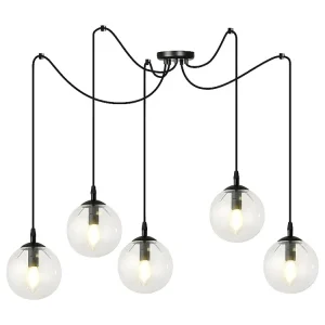 Candeeiro Suspenso Gigi, Preto, 200x200x70 cm, EPIKASA