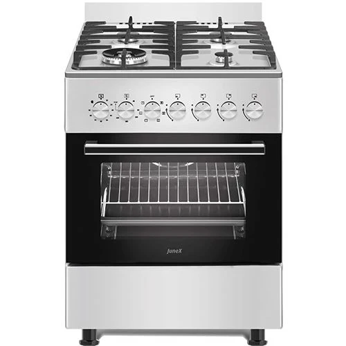 Fogão Misto Gás e Elétrico Orgânico Junex RL 778 XE | 60 cm | 4 Bocas | B | Inox