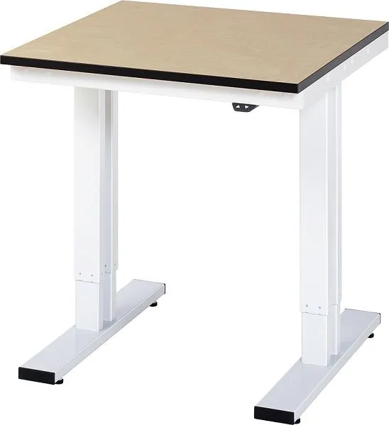Mesa de trabalho RAU série adlatus 300 (ajustável eletricamente em altura), tampo em MDF, 750x720-1120x800 mm, 08-WT-075-0...