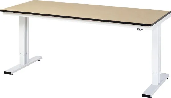 Mesa de trabalho RAU série adlatus 300 (ajustável eletricamente em altura), tampo em MDF, 2000x720-1120x800 mm, 08-WT-200-...