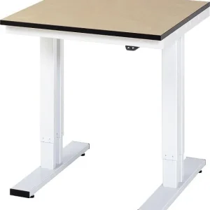 Mesa de trabalho RAU série adlatus 300 (ajustável eletricamente em altura), tampo em MDF, 750x720-1120x800 mm, 08-WT-075-0...