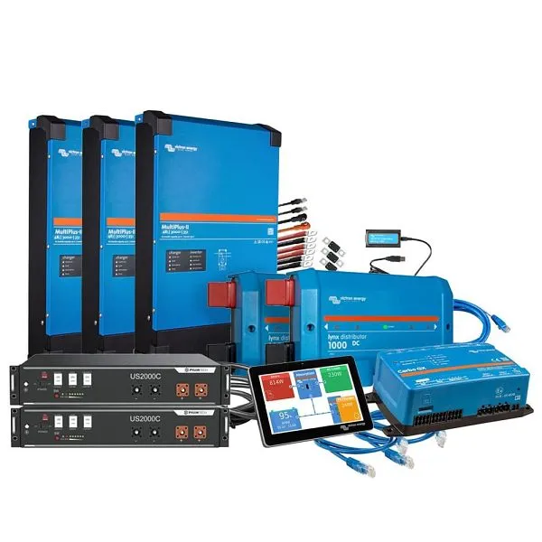 Kit de backup Offgridtec trifásico 4,8 kWh com bateria Pylontech US2000C Victron MultiPlus II 48/3000, 4-01-015800-001