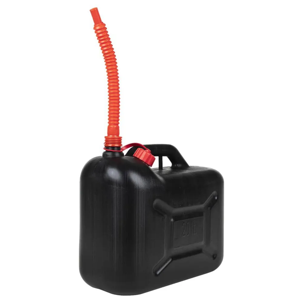 Bidão de combustível com bico flexível 3 pcs plástico 20 L preto