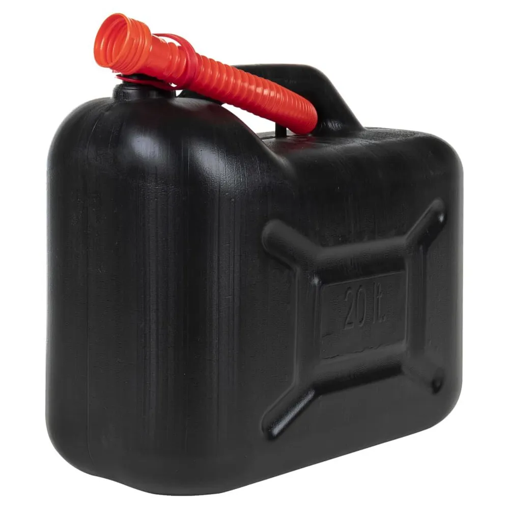 Bidão de combustível com bico flexível 3 pcs plástico 20 L preto