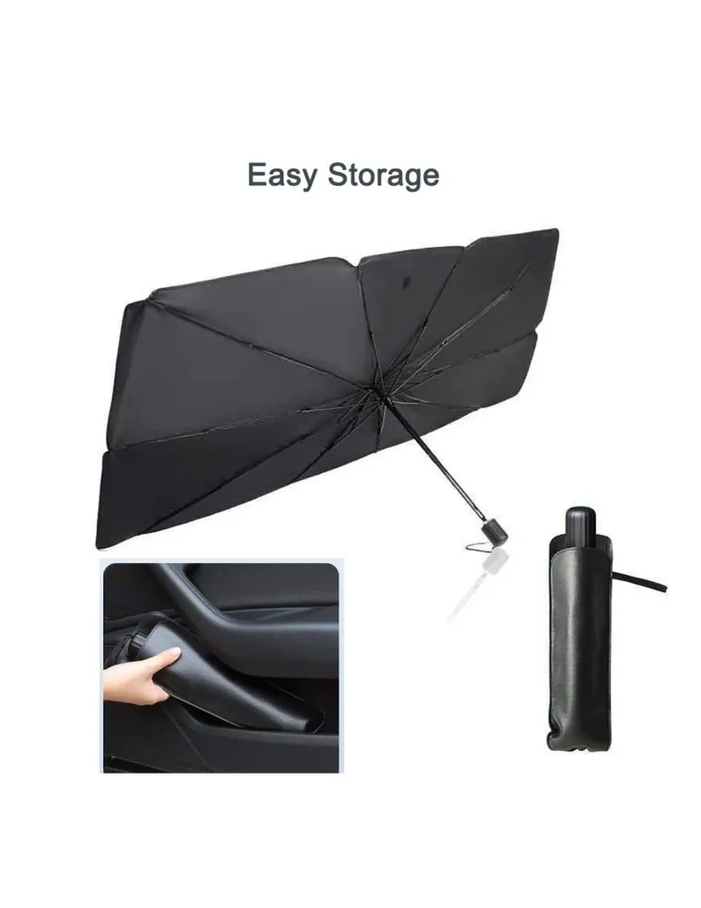 Faixa de Proteção Parasol Dobrável para Carro - Formato Guarda-Chuva