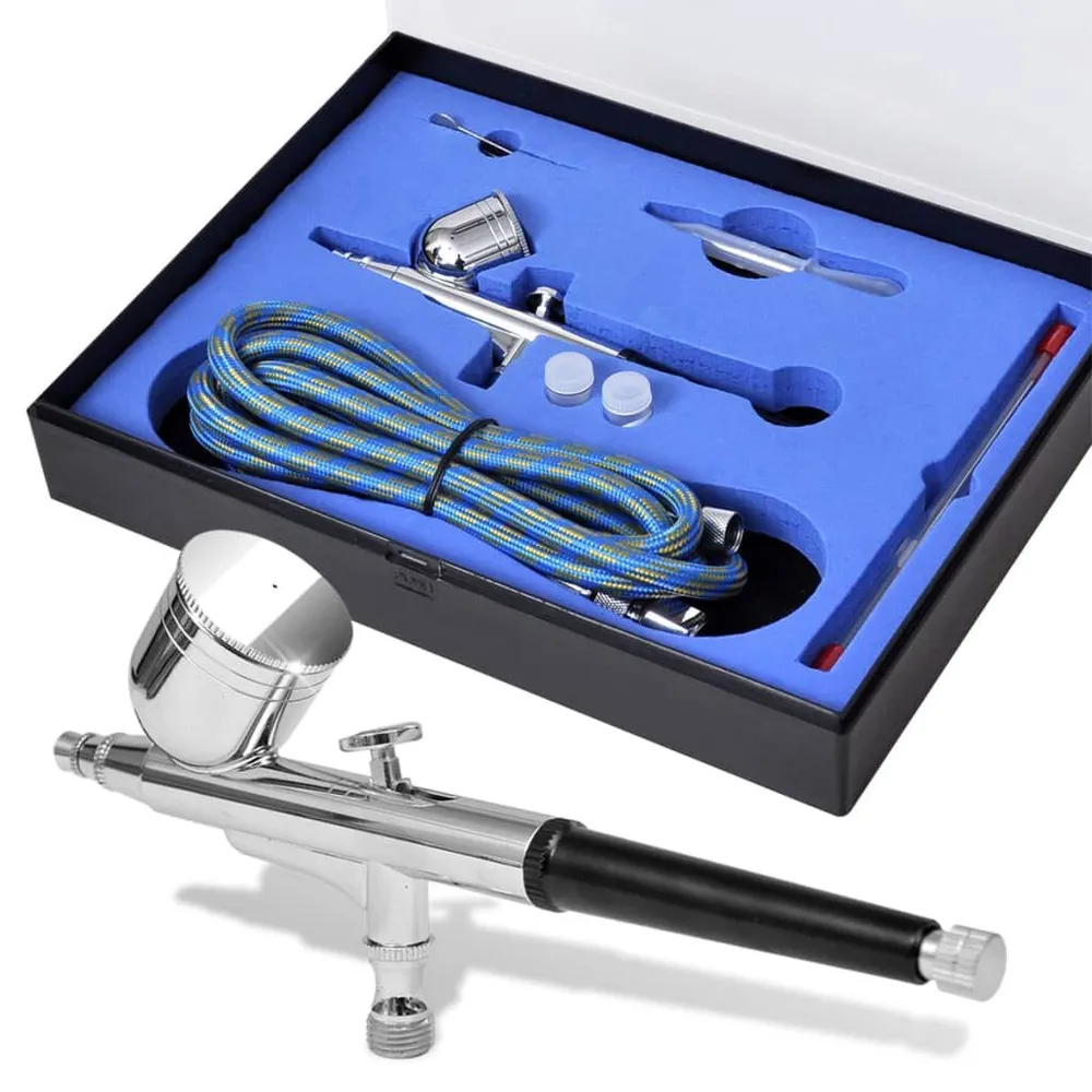 Conjunto de aerografia com bocais 0,2 / 0,3 / 0,5 mm vidaXL