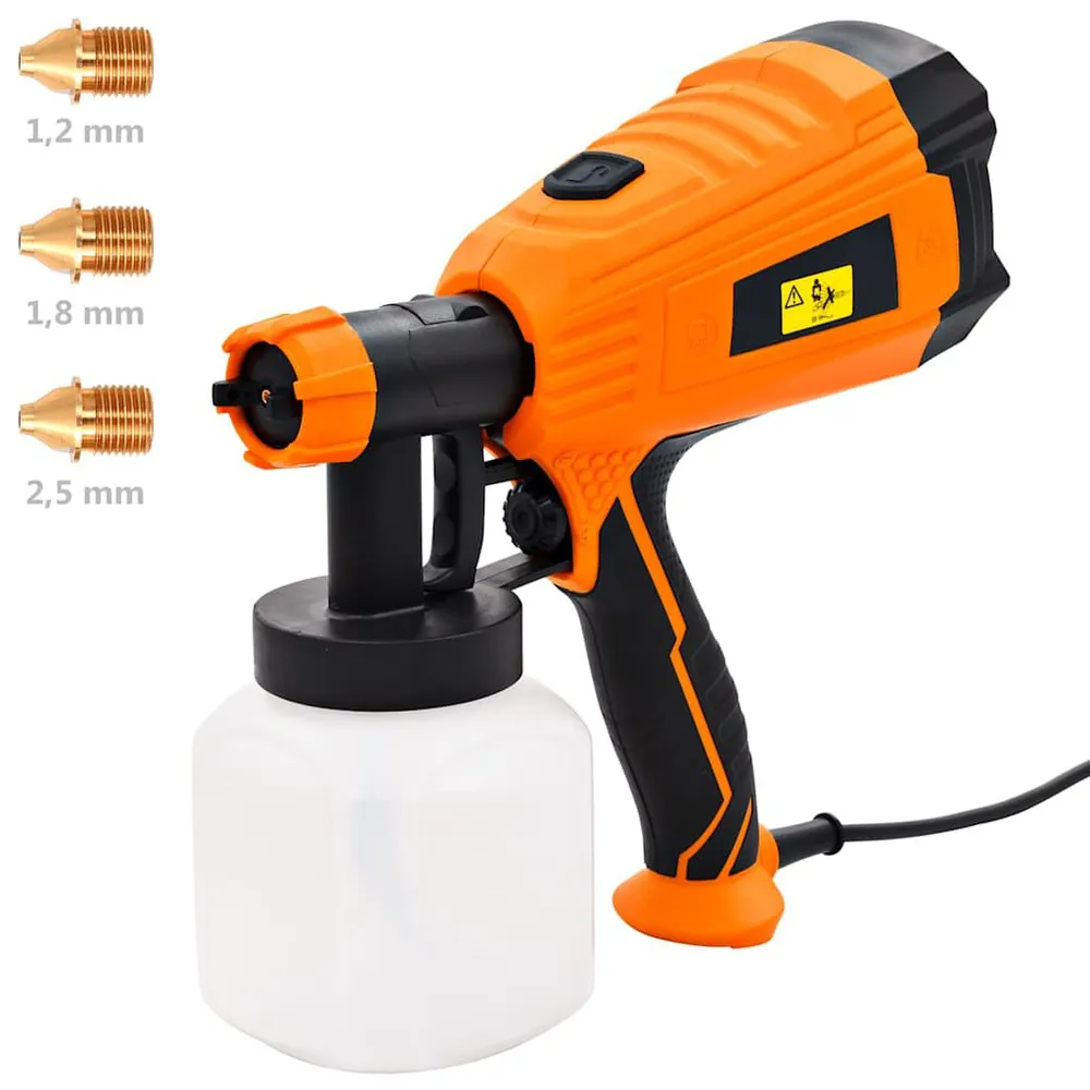 Pistola de pintura elétrica com 3 bicos 500 W 800 ml vidaXL