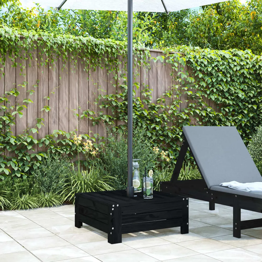 Cobertura para base de guarda-sol madeira de pinho maciç preto