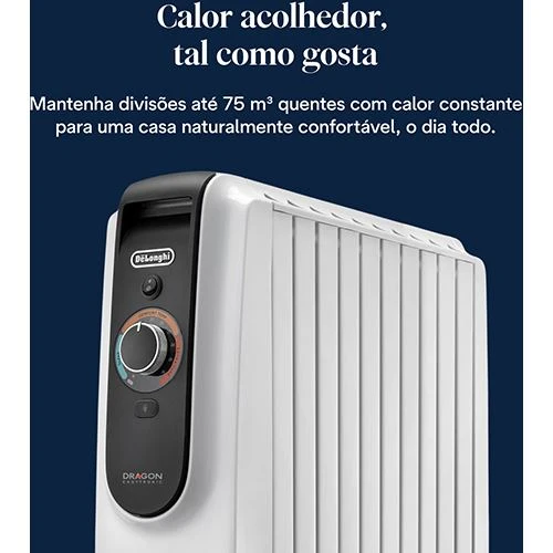 Radiador Óleo Delonghi TRD51025 | 2500 W | 10 Elementos | Preto e Branco Compatível com Chevrolet Onix