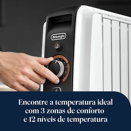 Radiador Óleo Delonghi TRD51025 | 2500 W | 10 Elementos | Preto e Branco Compatível com Chevrolet Onix