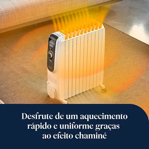 Radiador do Motor Radiador Óleo Delonghi TRD51025 | 2500 W | 10 Elementos | Preto e Branco