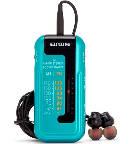Conversor 12V/220V Rádio Portátil de Bolso Aiwa R-22TQ Turquesa