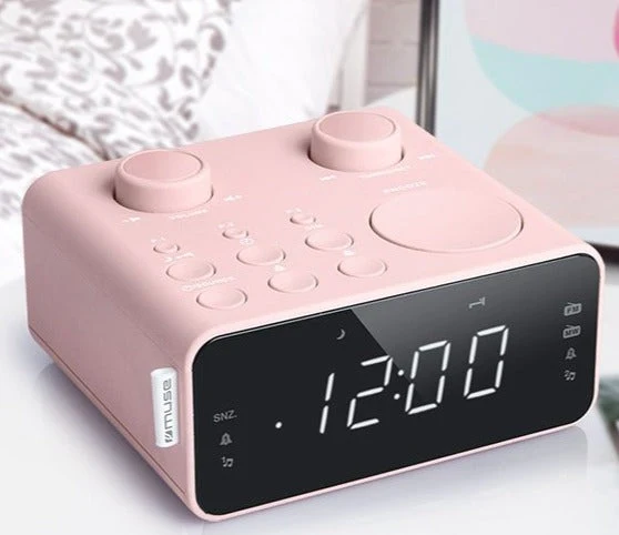 Sistema de Câmera de Ré Rádio Despertador Muse M-17 CPK Rosa