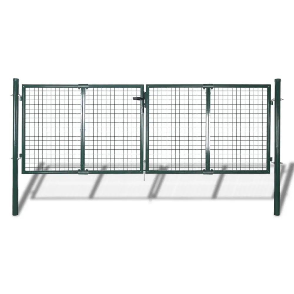 Portão de rede para jardim 289x75 cm / 306x125 cm com Guias Deslizantes