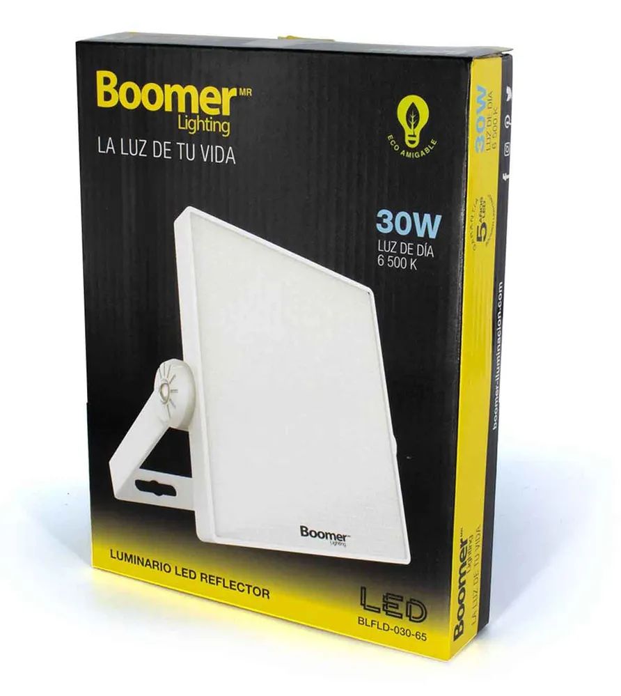 Lampara Ultra Delgado Exterior Led Reflector 30W 6500K Luz Dia Boomer Alta Calidad