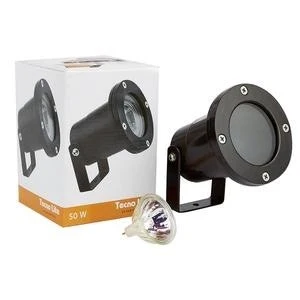Lámpara de exterior sumergible de baja profundidad, Luz suave cálida, 50 W, 12 Volts, Base GX5.3 Tecnolite