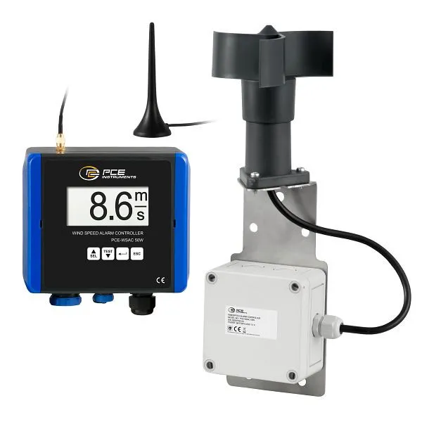 Medidor de fluxo de ar PCE Instruments, km/h, mph, m/s, faixa de medição de até 180 km/h, PCE-WSAC 50W 230