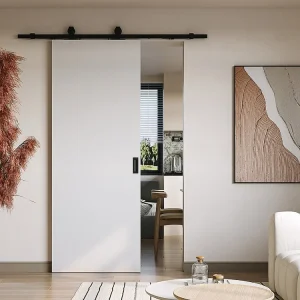 Porta de correr em aplique A205 x C83 cm MDF + PVC branco - VARIN II