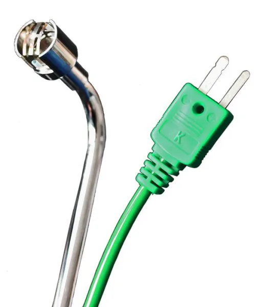 Sensor térmico de superfície de bucha tipo K 1,4cm -50°C +500°C, comprimento do sensor: 35 cm, 100767 com Certificado de C...