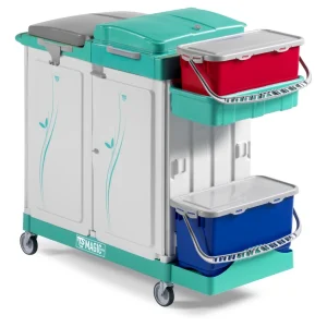 TTS Carro Limpeza Magic 760E – Recolha, Arrumação e Lavagem com Pré-Imersão 150 L | Remove Oxidação |